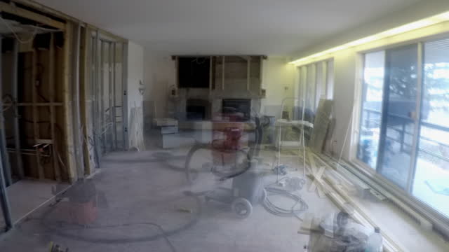 Construction renovation living room construction timelapse