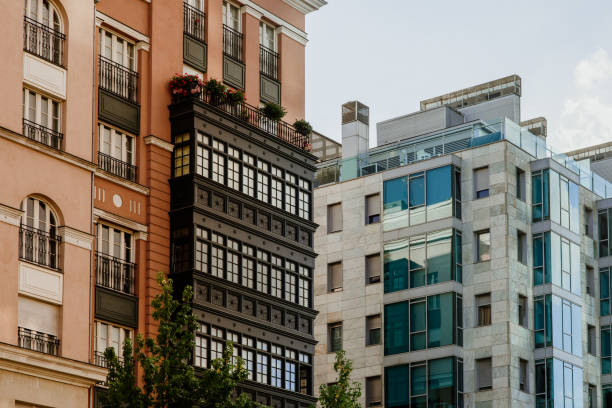 istock Apartment building facades 1340277557