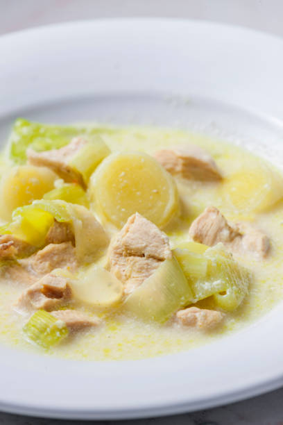 istock creamy leek soup with chicken meat 1340278050