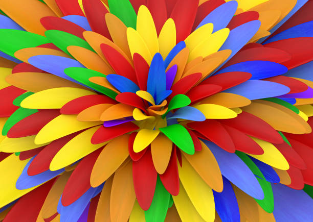 istock Bright multicolored background fantastic flower close up 3d rendering 1340279860