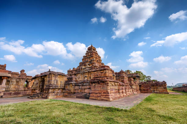 The Virupaksha Temple at Pattadakal temple complex, Karnataka, India The Virupaksha Temple at Pattadakal temple complex, dating to the 7th-8th century, the early Chalukya period, Karnataka, India virupaksha stock pictures, royalty-free photos & images