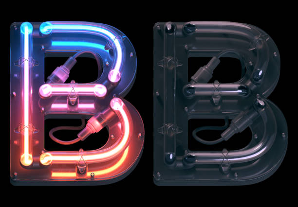 istock Ultra neon font. Turn off and on. Letter B. 1340287728