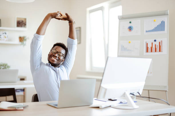 istock Businessman Stretching His Arms 1340288942