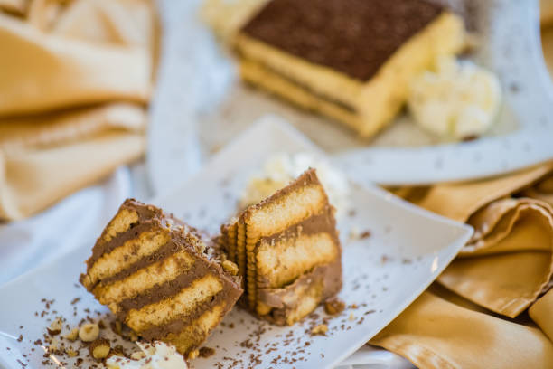 istock Unbaked biscuit cake on white plate, dessert 1340290851