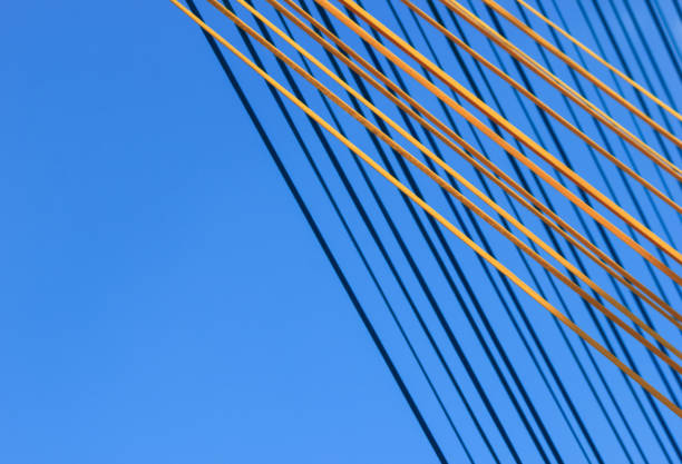 istock The ropes are brightly colored against the blue sky. 1340291218