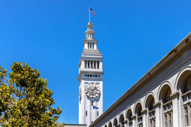 Port of San Francisco and clock tower in San Francisco, California, USA