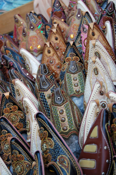 istock Shoes on market stall, Tripoli, Libya 1340292617