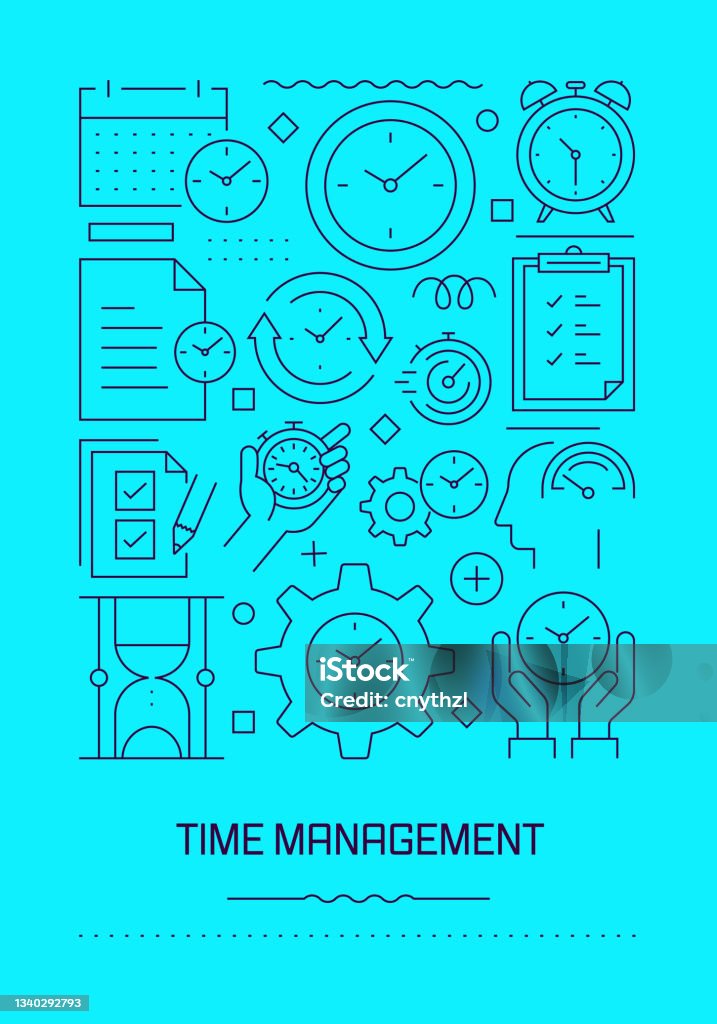 Time Management Poster Example.pdf Time Management Related Modern Line Design Brochure Poster Flyer ...