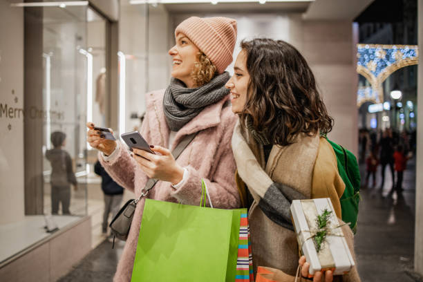 istock Friends doing shopping in the city 1340293126