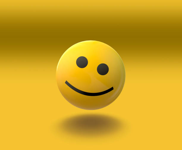 istock 3D yellow smile ball with background 1340299452