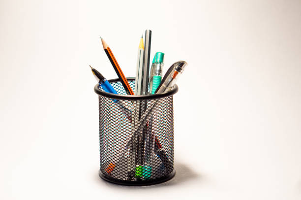 istock Colorful stationery on white background. Back to school 1340302831