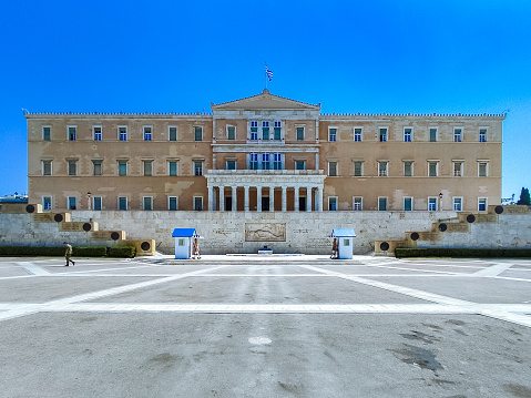 Syntagma square with the Greek parliament