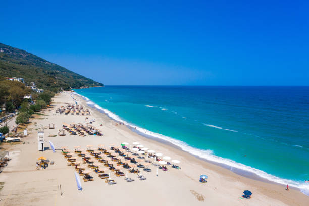 istock Famous beach of Chorefto, Pelion, Greece. 1340305809