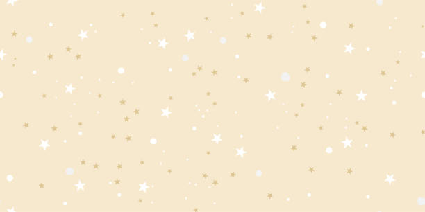 golden & white stars seamless pattern - pixel perfect - christmas paper stock-grafiken, -clipart, -cartoons und -symbole