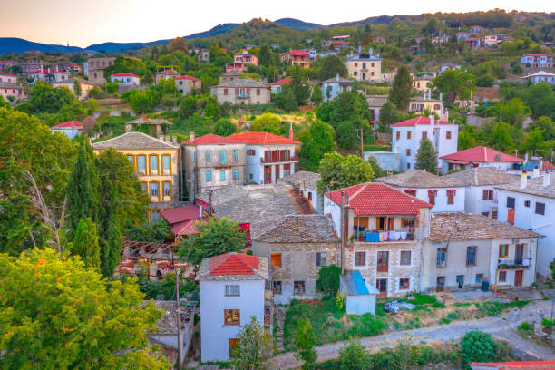 Traditional greek village of Zagora on Pelion mountain in central Greece. Traditional greek village of Zagora on Pelion mountain in central Greece. pilio greece stock pictures, royalty-free photos & images