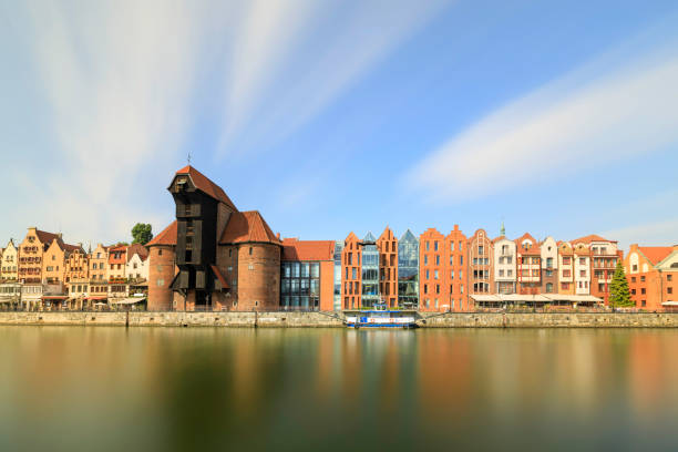 Gdańsk cityscape with a view to an Old Town located by the Motlawa river