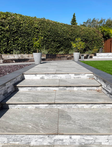 istock Steps in a landscaped garden 1340317651
