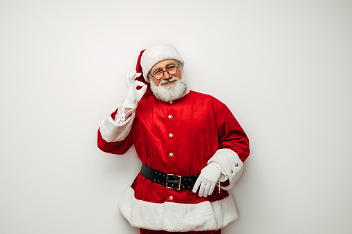 Happy, real, funny Santa Claus