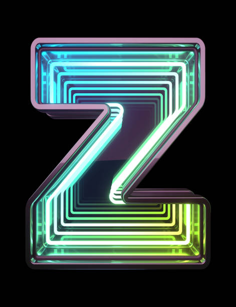 istock Infinity Neon font. Minth light. Letter Z. 1340325038