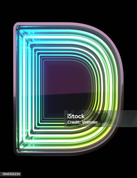 Infinity Neon Letters Infinity Neon Font Minth Light Letter D Stock Photo - Download Image ...
