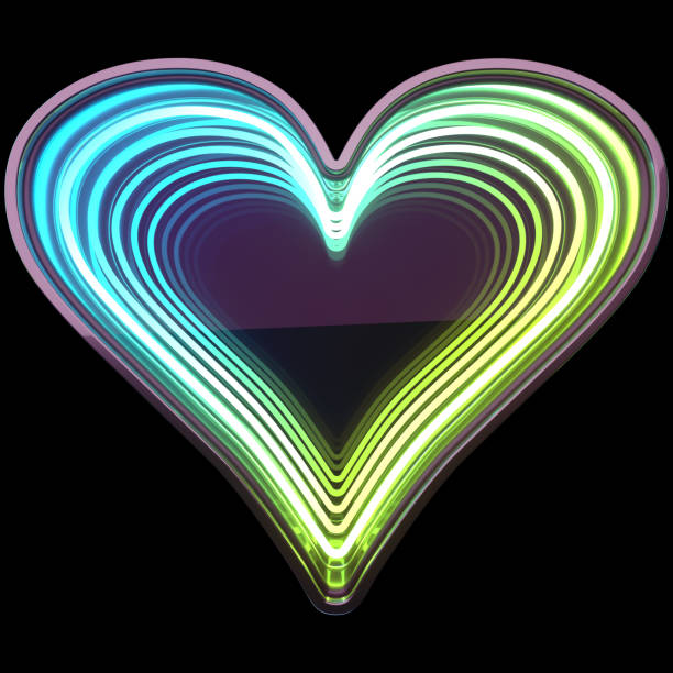 istock Infinity Neon font. Minth light. Heart symbol. 1340325296