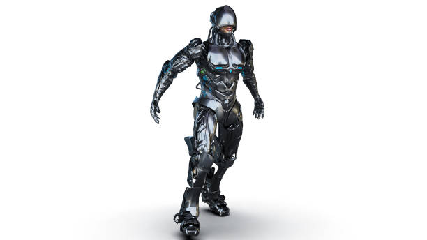 istock Mechanic Cyborg of background, 3d render 1340326801