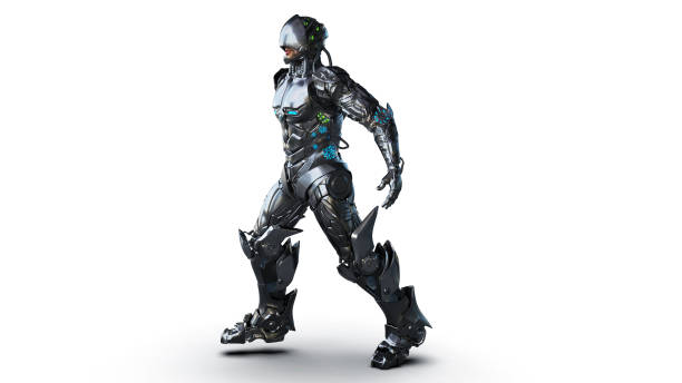istock Mechanic Cyborg of background, 3d render 1340326811