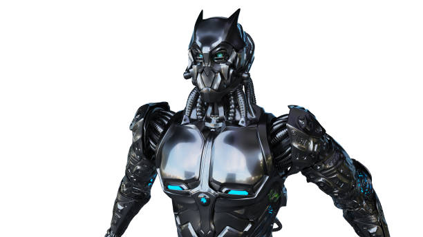 istock Mechanic Cyborg of background, 3d render 1340326826