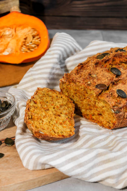 Homemade Pumpkin Bread freshly baked in kitchen