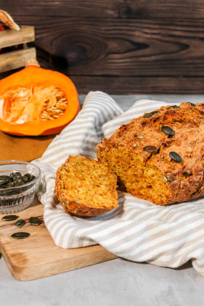 istock Homemade Pumpkin Bread freshly baked in kitchen 1340327398