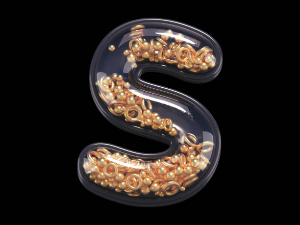 istock Black and gold font. Letter S. 1340327575