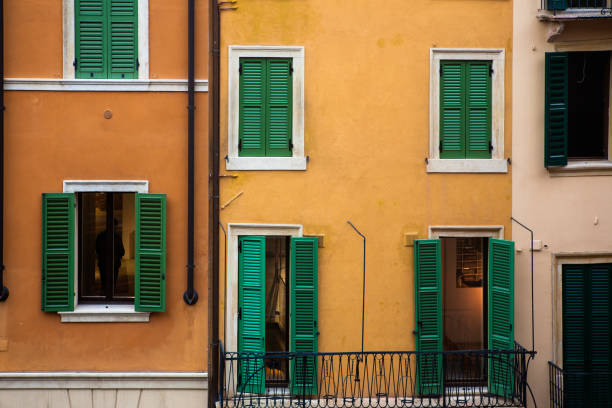 istock Shuttered frontages, Vicolo Tre Marchetti, Verona, Italy 1340332161