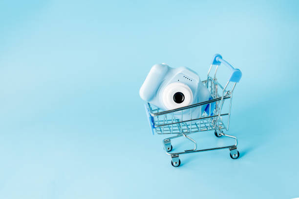 istock Photo camera store shopping cart suitable for e-commerce website graphic. 1340345455