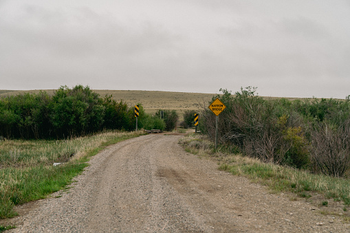 Rough dirt road leading to a campground in the Blacktail Wildlife Management area public land in Montana