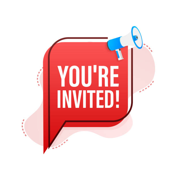 istock Megaphone banner, business concept with text You re invited. Vector illustration. 1340353598