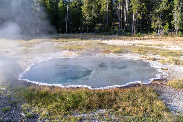 istock Sign for Shield Spring hot spring in Yellowstone National Park 1340353721
