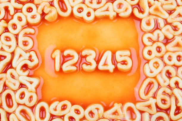 Numbers 12345 in Tomato Sauce Spaghetti