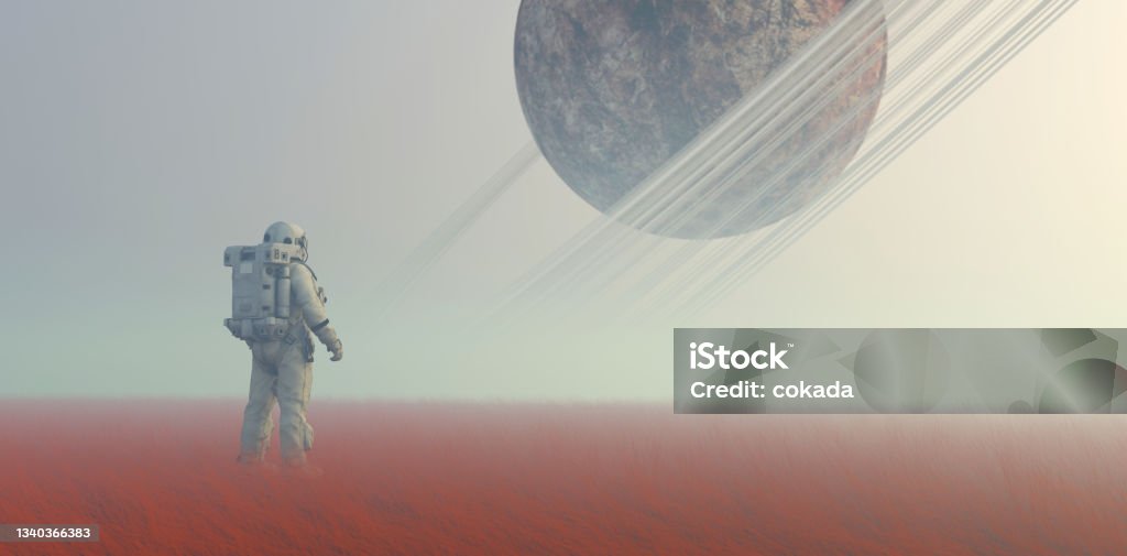 Astronaut at remote location Astronaut Stock Photo