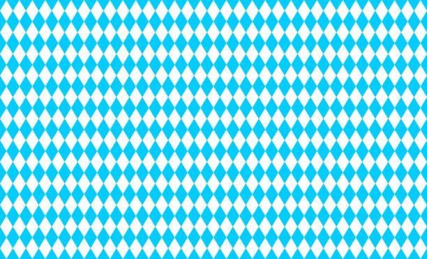 파란색과 흰색 마름모와 전통적인 옥토버 페스트 패턴. 바이에른 마름모꼴 원활한 배경. 바이에른 플래그 색상. 벡터 플랫 일러스트레이션 - bayern stock illustrations