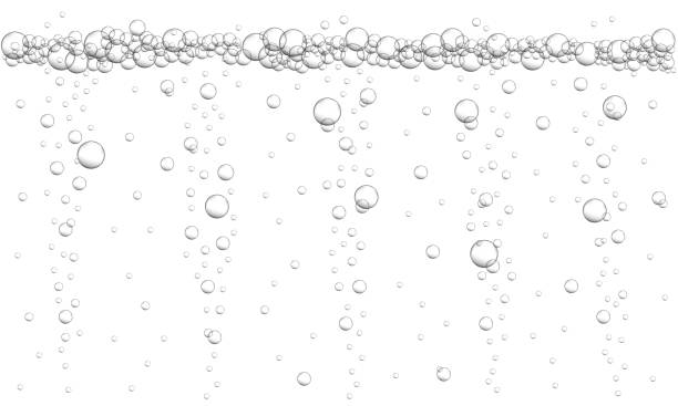 istock Water air bubbles background. Texture of fizzy carbonated drink, seltzer, beer, soda, cola, lemonade, champagne, sparkling wine. Underwater stream in sea or aquarium 1340368085