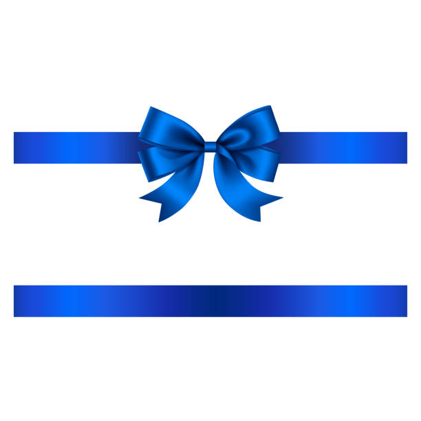 istock Blue bow and ribbon vector. bow with ribbon for christmas and birthday decorations 1340369448