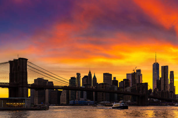 istock Brooklyn Bridge and Manhattan at sunset 1340381293