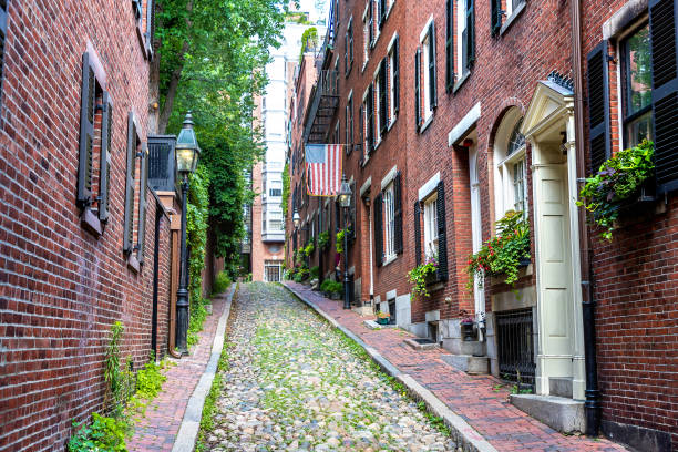istock Historic Acorn Street in Boston 1340382010