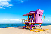 istock Lifeguard tower in Miami Beach 1340383204