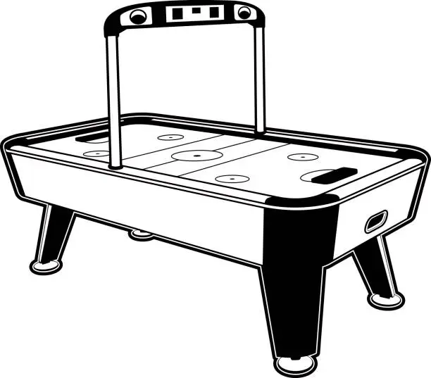 Vector illustration of Air hockey table