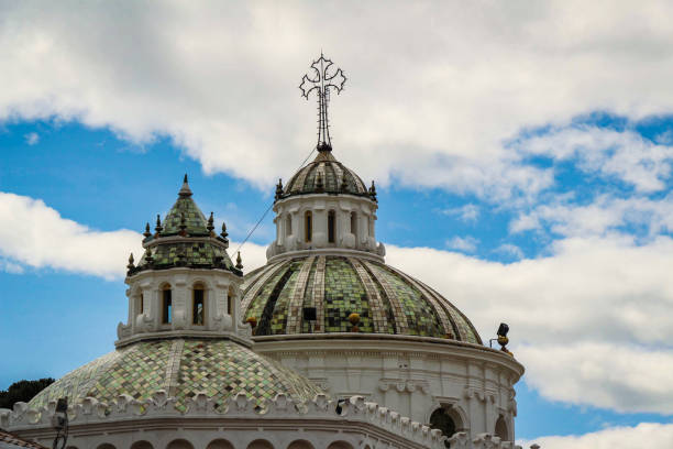 istock A Cathedral in Quito, Ecuador with clouds and blue sky. 1340392687