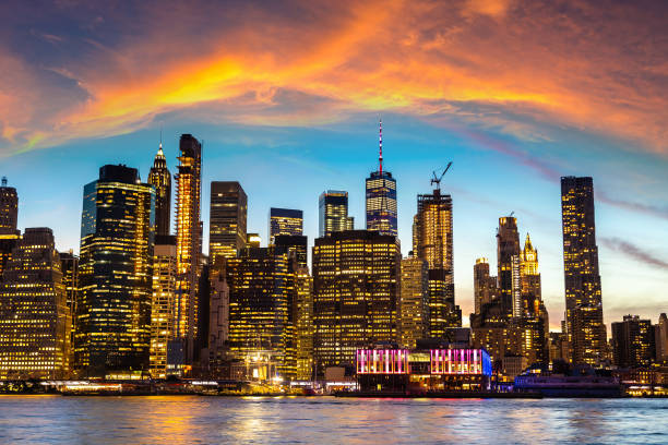 istock Manhattan at night in New York 1340395257