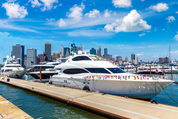 touristic ferryboat vacation. cruise ship vacation in summer. ferry ship vacation and travel. boat trip vacation in sea. harbor with touristic ferryboat.