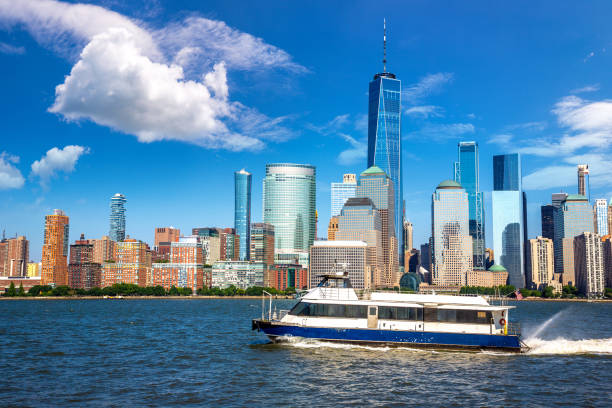 istock Ferry boat against Manhattan 1340396426