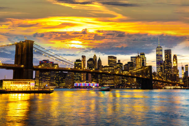 istock Brooklyn Bridge and Manhattan at sunset 1340396723